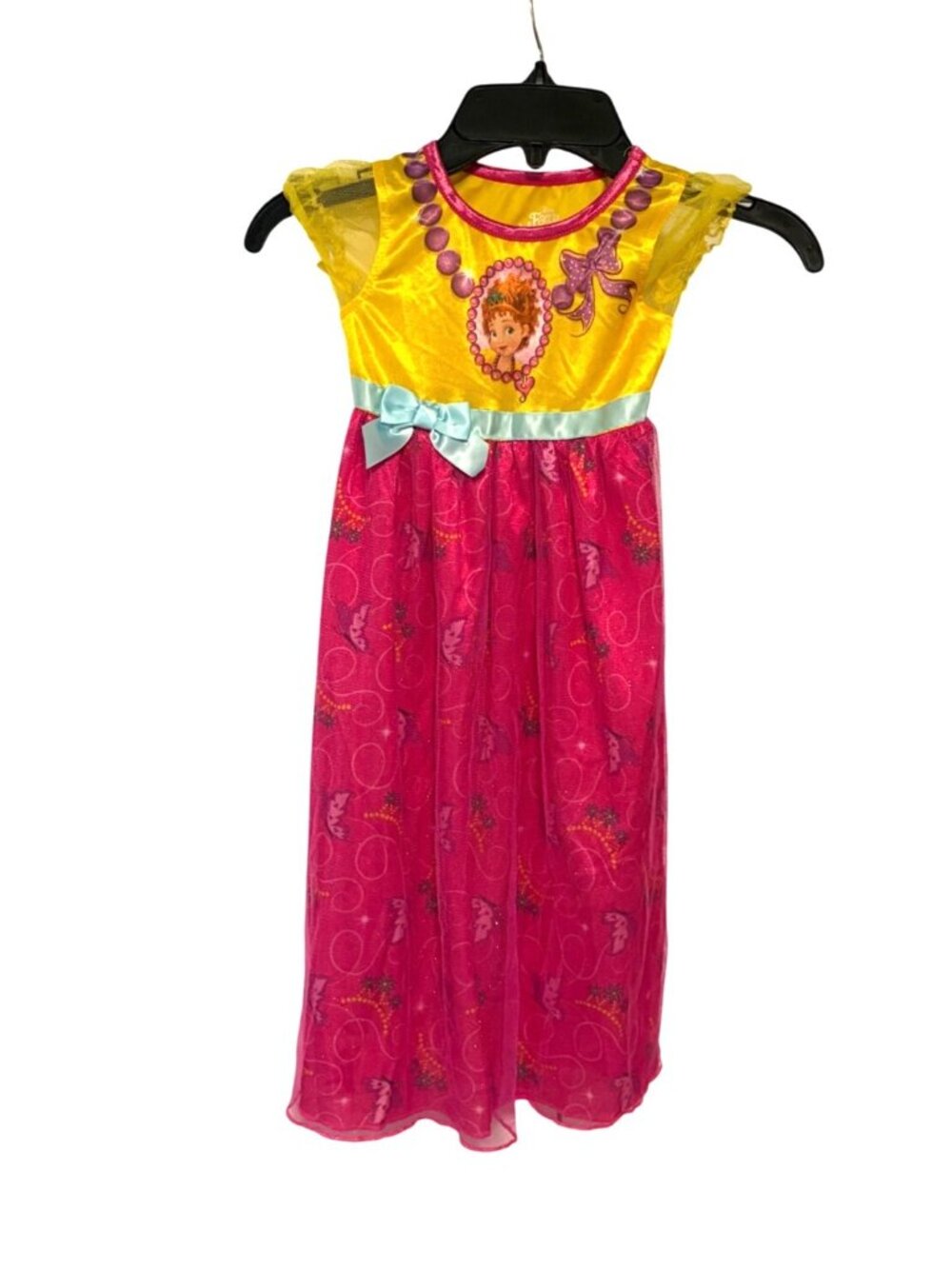 Disney Fancy Nany Girls Size 3T Lace Overlay bottom Pink Yellow Dress Tutu Short